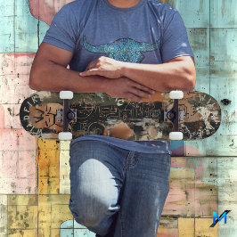 Rustiek Abstract met ingewikkelde graffiti lijn Persoonlijk Skateboard