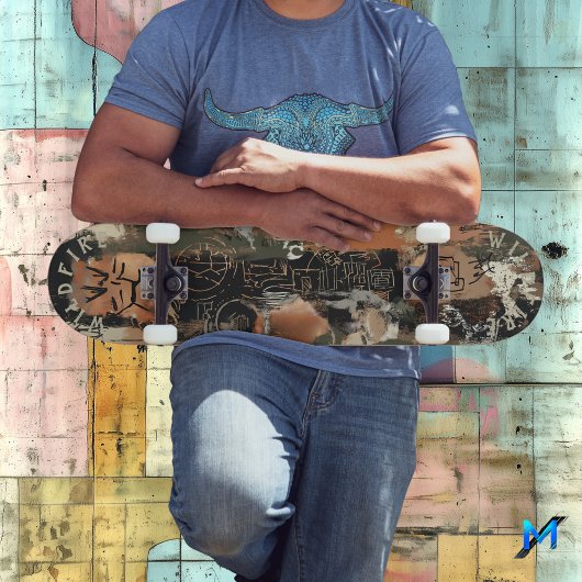 Rustiek Abstract met ingewikkelde graffiti lijn Persoonlijk Skateboard