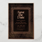 Rustiek Abstract Save the Date Foto Moody Browns Folie Feestdagenkaart (Voorkant)