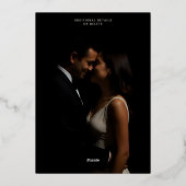 Rustiek Abstract Save the Date Foto Moody Browns Folie Feestdagenkaart (Achterkant)