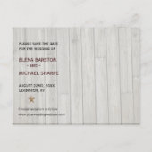 Rustiek Afbeelding Lijsten Fotobruiloft Save the D Aankondigingskaart (Achterkant)