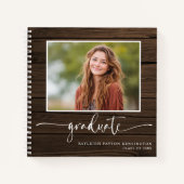 Rustiek Afstudeerder gastenboek met foto Notitieboek (Voorkant)