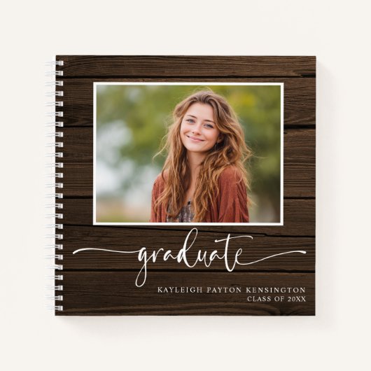 Rustiek Afstudeerder gastenboek met foto Notitieboek (Voorkant)