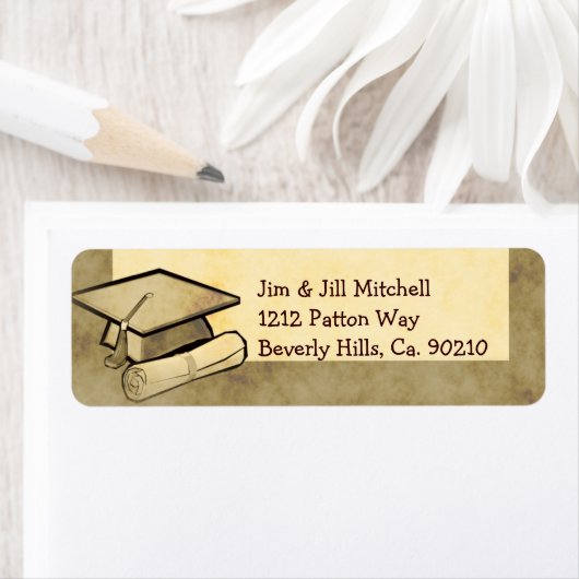 Rustiek Afstudeerder Viering Pet & Diploma Etiket (Insitu)