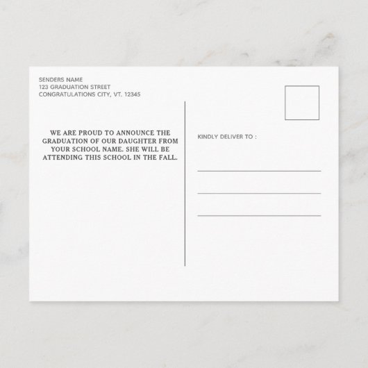 Rustiek Afstuderen Custom Artistic 3 Foto Aankondigingskaart (Achterkant)