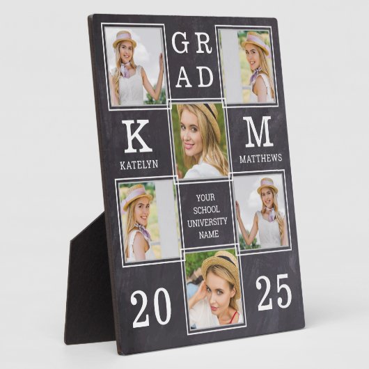 Rustiek Afstuderen Custom Unique 6 Foto Afstuderen Fotoplaat (Zijkant)