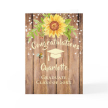 Rustiek Afstuderen Gefeliciteerd Floral