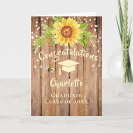 Rustiek Afstuderen Gefeliciteerd Floral Kaart