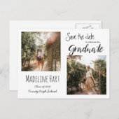 rustiek | Afstuderen | Save the date | Landenfoto Aankondigingskaart (Voorkant / Achterkant)