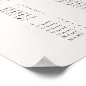 Rustiek alfabetisch huwelijksbord met botanische m poster (Hoek)