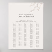 Rustiek alfabetisch huwelijksbord met botanische m poster (Voorkant)
