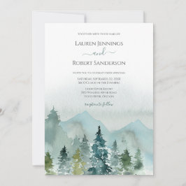 Rustiek alles in een berg bestemming bruiloft kaart