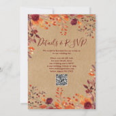 Rustiek alles in één Herfst in liefde QR-code brui Kaart (Achterkant)