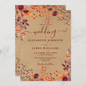 Rustiek alles in één Herfst in liefde QR-code brui Kaart (Voorkant / Achterkant)