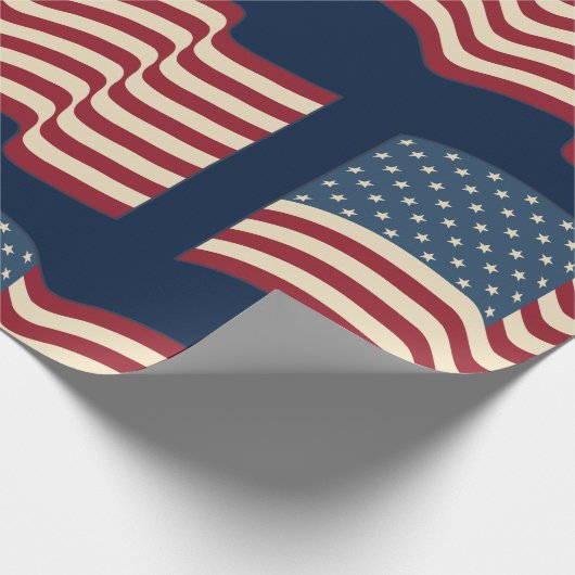 Rustiek Amerikaans Vlag Inpakpapier (Hoek)