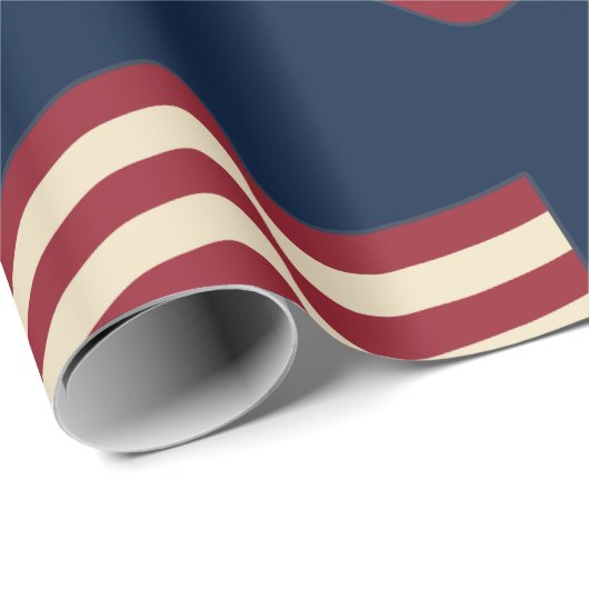 Rustiek Amerikaans Vlag Inpakpapier (Rol Hoek)