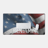 Rustiek Amerikaans Vlag Monogram Bureaumat (Keyboard & Muis)