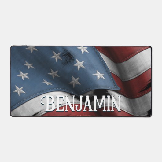 Rustiek Amerikaans Vlag Monogram Bureaumat (Voorkant)