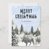 Rustiek Amerikaans West Vrolijk Kerstfeest Feestdagenkaart (Voorkant)