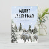 Rustiek Amerikaans West Vrolijk Kerstfeest Feestdagenkaart (Staand voorkant)