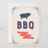 Rustiek Amerikaans Zomer BBQ Party Kaart (Achterkant)