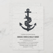 Rustiek Anker Bruiloft Uitnodiging (Voorkant / Achterkant)