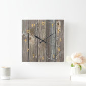 Rustiek anker en mooi authentiek ogend hout vierkante klok (Huis)