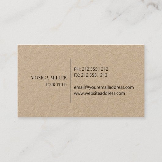 Rustiek anker logo kraft visitekaartje (Achterkant)