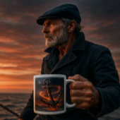 Rustiek anker met vuurlicht - Nautisch Zee Lover Grote Koffiekop