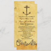 rustiek anker nautische bruiloft programma programmakaart (Voorkant / Achterkant)