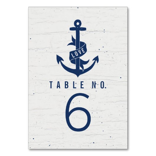 Rustiek Anker Tafelnummer Kaarten / Marine (Voorkant)