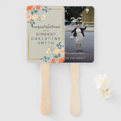 Rustiek Antiek Bloemen Waterverf Pensioen Party Handwaaier (Voorkant en achterkant)