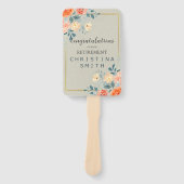 Rustiek Antiek Bloemen Waterverf Pensioen Party Handwaaier (Voorkant)