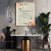 Rustiek Antiek Bloemen Waterverf Pensioen Party Poster