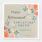 Rustiek Antiek Bloemen Waterverf Pensioen Party Servet (Voorkant)