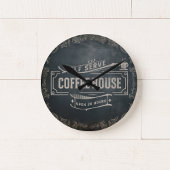 Rustiek Antiek Zwart en Bruin Koffiebar Foto Ronde Klok