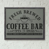 Rustiek Antiek Zwart en Grijs Koffiebar Foto Afdruk