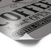 Rustiek Antiek Zwart en Grijs Koffiebar Foto Afdruk (Hoek)