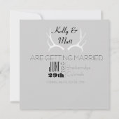 Rustiek Antler Art Grafisch Vierkant Save the Date (Achterkant)