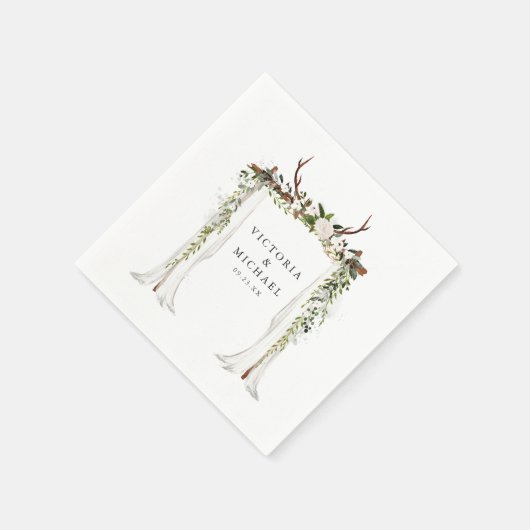 Rustiek Antler Country Boho Floral Monogram Servet (Hoek)