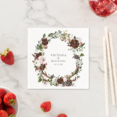 Rustiek Antler Country Boho Floral Monogram Servet (Insitu)