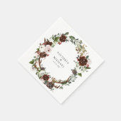 Rustiek Antler Country Boho Floral Monogram Servet (Hoek)