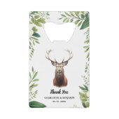 Rustiek Antler Floral Lijst bruiloft gunst Creditkaart Flessenopener (Voorkant)