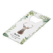 Rustiek Antler Floral Lijst bruiloft gunst Creditkaart Flessenopener (Voorkant Gekanteld)