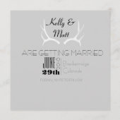 Rustiek Antler Graphic | Wit De datum opslaan Save The Date (Achterkant)