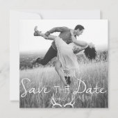 Rustiek Antler Graphic | Wit De datum opslaan Save The Date (Voorkant)