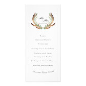 Rustiek Antler & groen Waterverf | Bruiloft Reclamekaart (Voorkant)