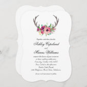 Rustiek Antlers Boho Bloemen Allure Bruiloft Kaart (Voorkant / Achterkant)