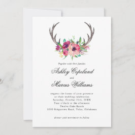Rustiek Antlers Boho Bloemen Allure Bruiloft Kaart