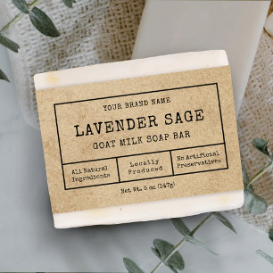 Rustiek  Apotheker Zeep Bar Bellyband Label